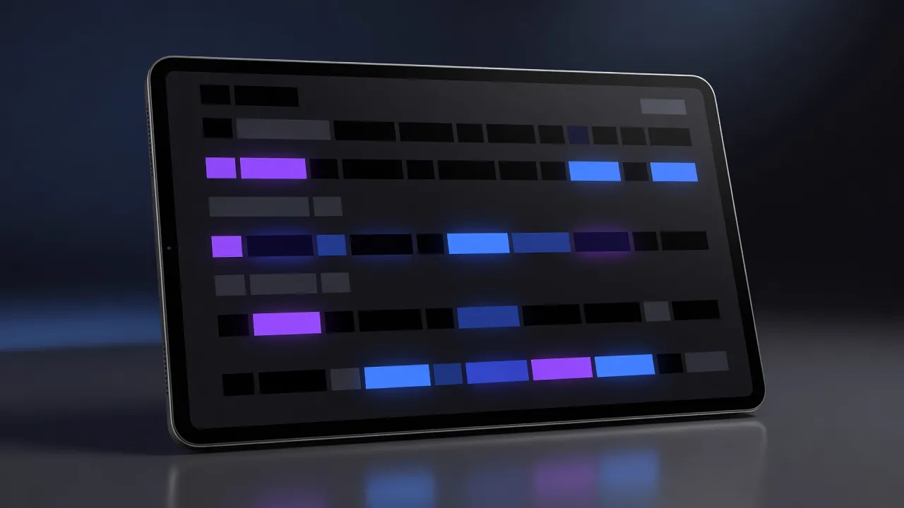 Abstract television guide interface on a tablet